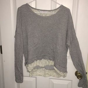 Long sleeve top with lace bottom
